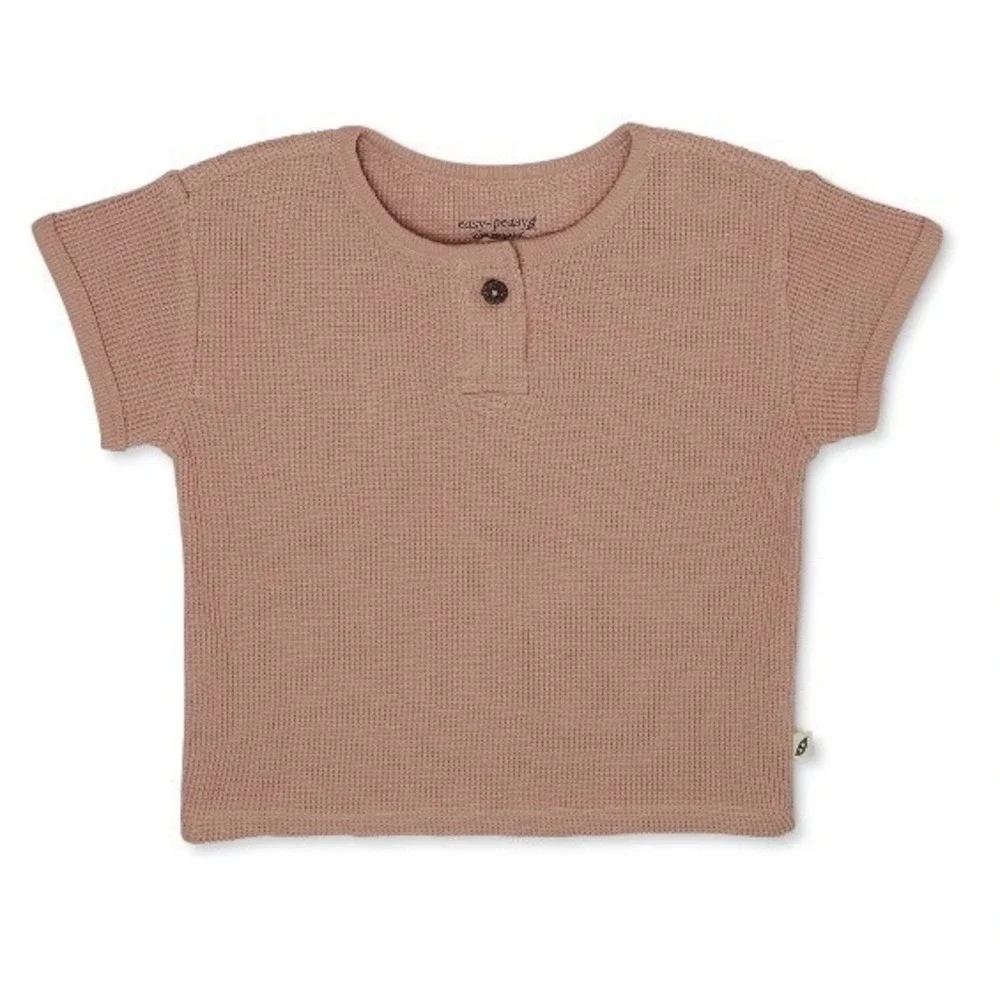easy-peasy Toddler Girl Short Sleeve Waffle Tee 18 Months New Tuscany Organic